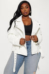 Araxie Vegan Leather Jacket - White