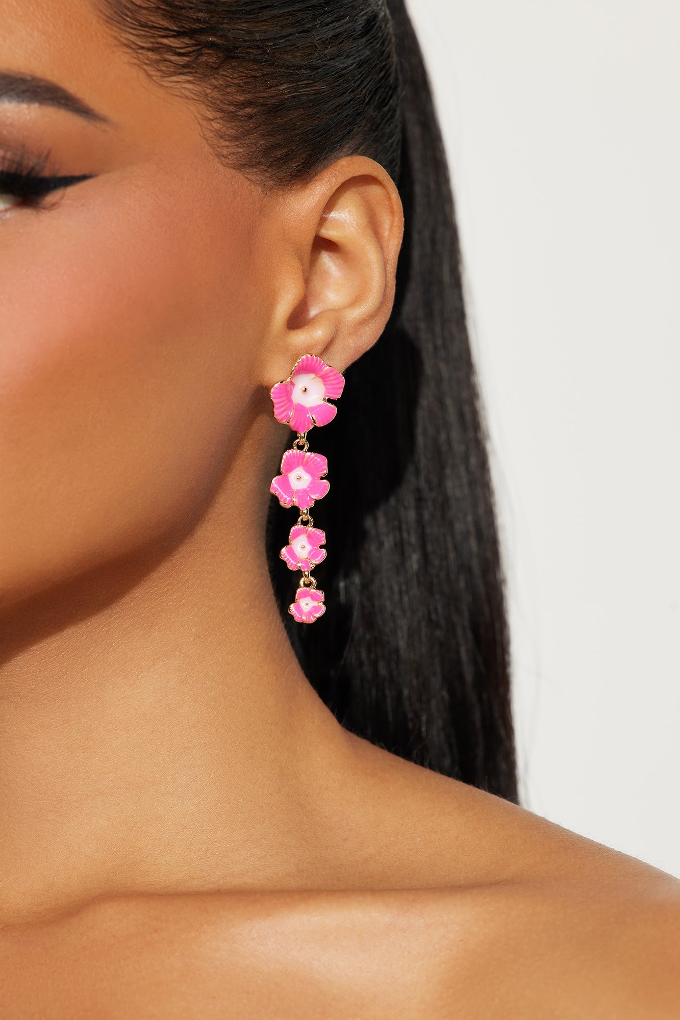Luau Flower Earrings - Pink