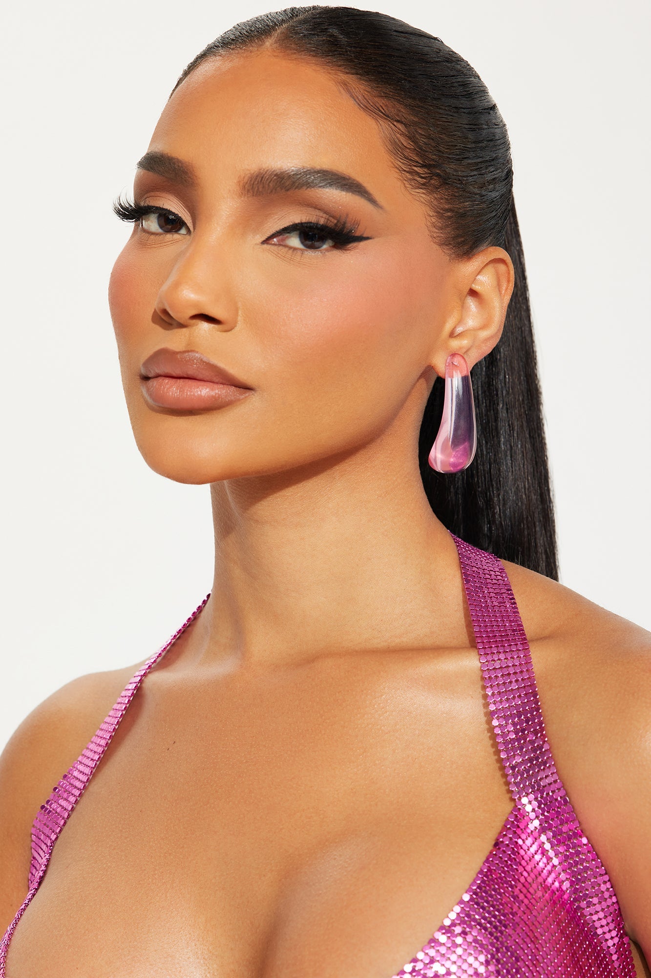 Quite Clearly Earrings - Pink