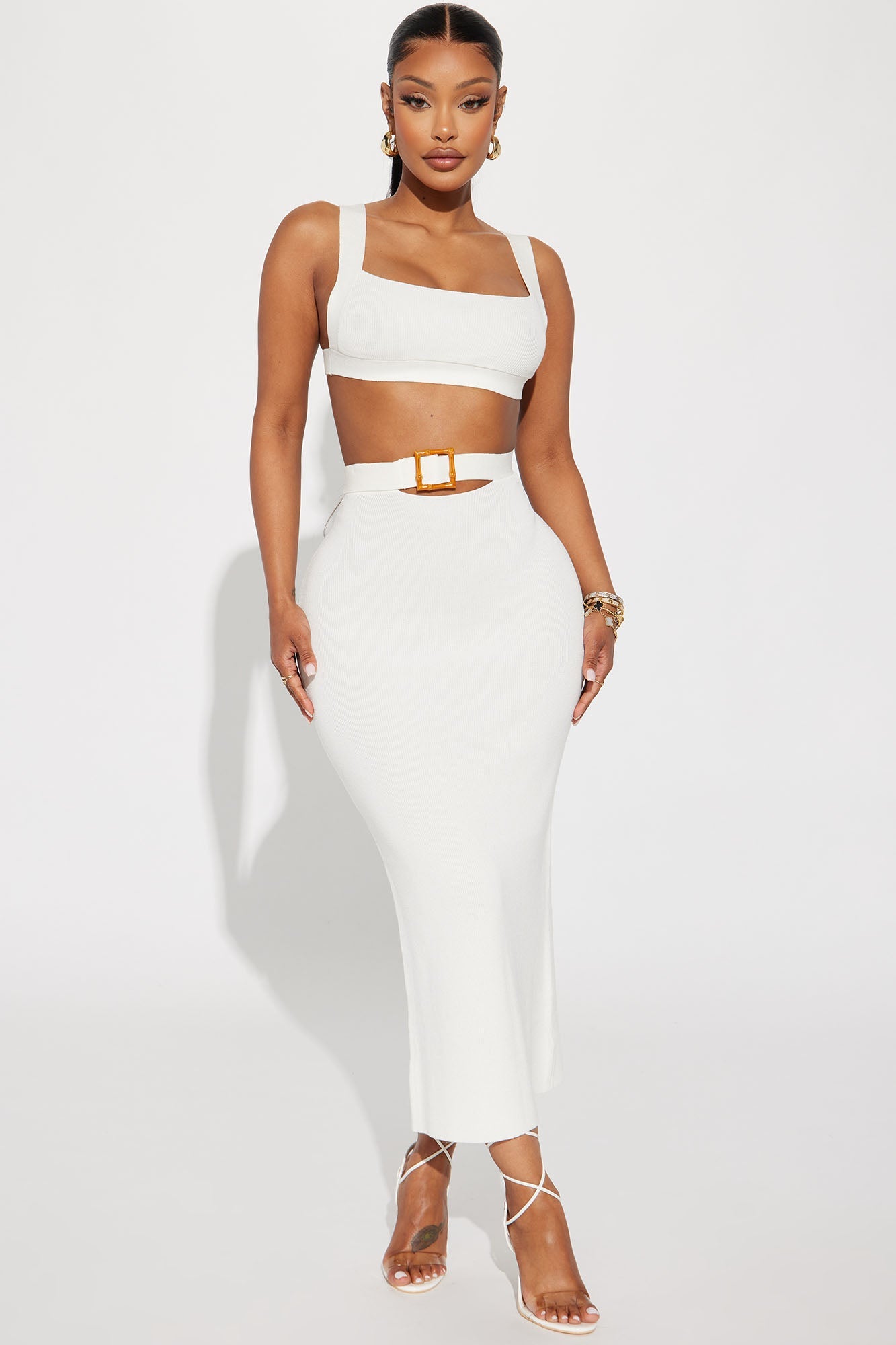 Kem Ani Skirt Set - White