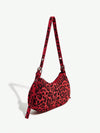 Kem Elegant Ladies Red Leopard Print Shoulder Bag