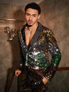 Men&#39;s Knitted Casual Notched Collar Sparkly Suit Jacket