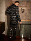 Men&#39;s Casual 2Pc Set Knitted Fringed Suit Jacket and Pants w/Sequins