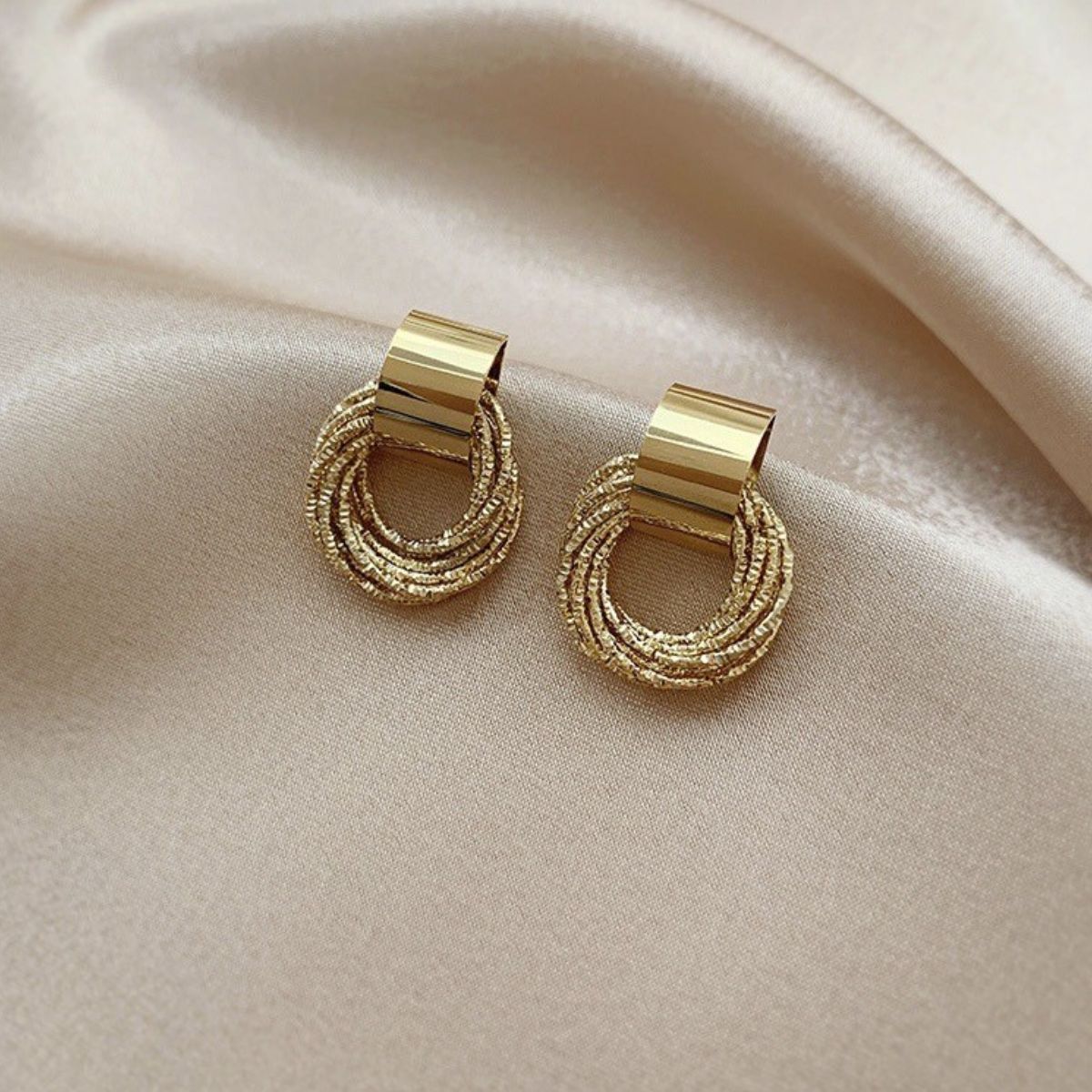Alloy Gold-Plated Drop Earrings