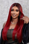 13*2&quot; Lace Front Wigs Synthetic Straight 26&quot; 150% Density