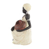 6&quot; x 10&quot; Cream Polystone Sitting African Woman Sculpture with Red Water Pot