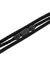 Believe by Brilliance Men’s Black Stainless Steel &amp; Faux Leather Three Strand Bracelet