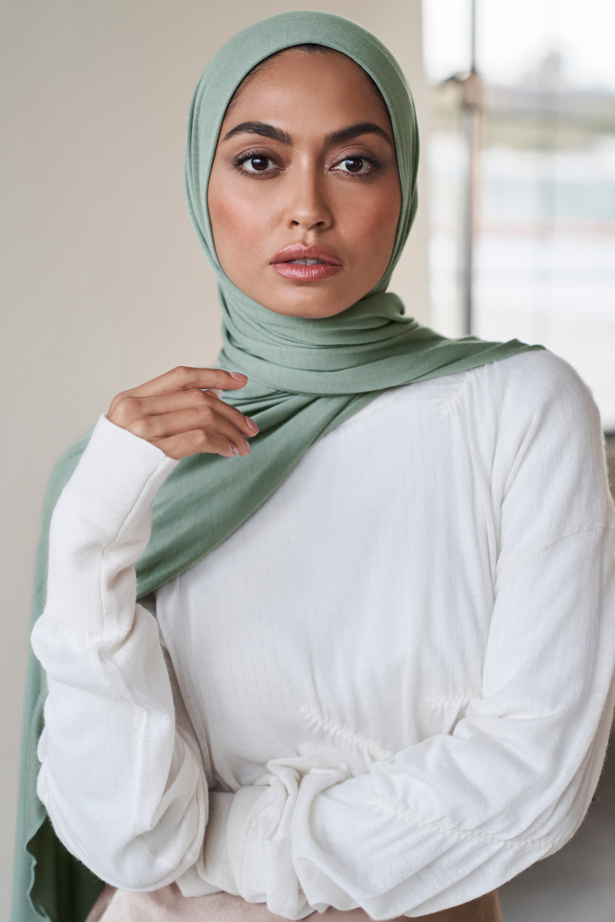 Premium Jersey Hijab - Sage