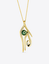 Heru (Horus) Pendant in 18k Gold with Emerald &amp; Diamonds