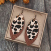 Leaf Shape Leather Dangle Earrings