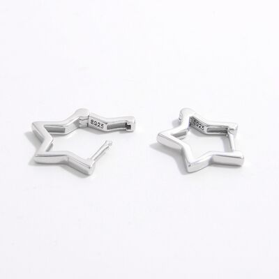 925 Sterling Silver Inlaid Zircon Star Earrings