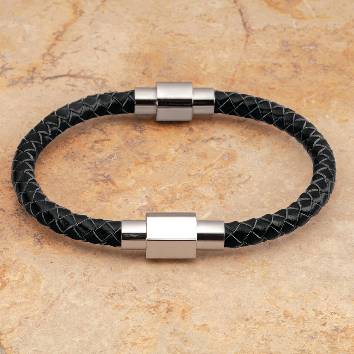 Braided Leather Rope Bracelet - Black
