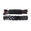 4Pcs Set Men&#39;s Woven Leather Bracelet