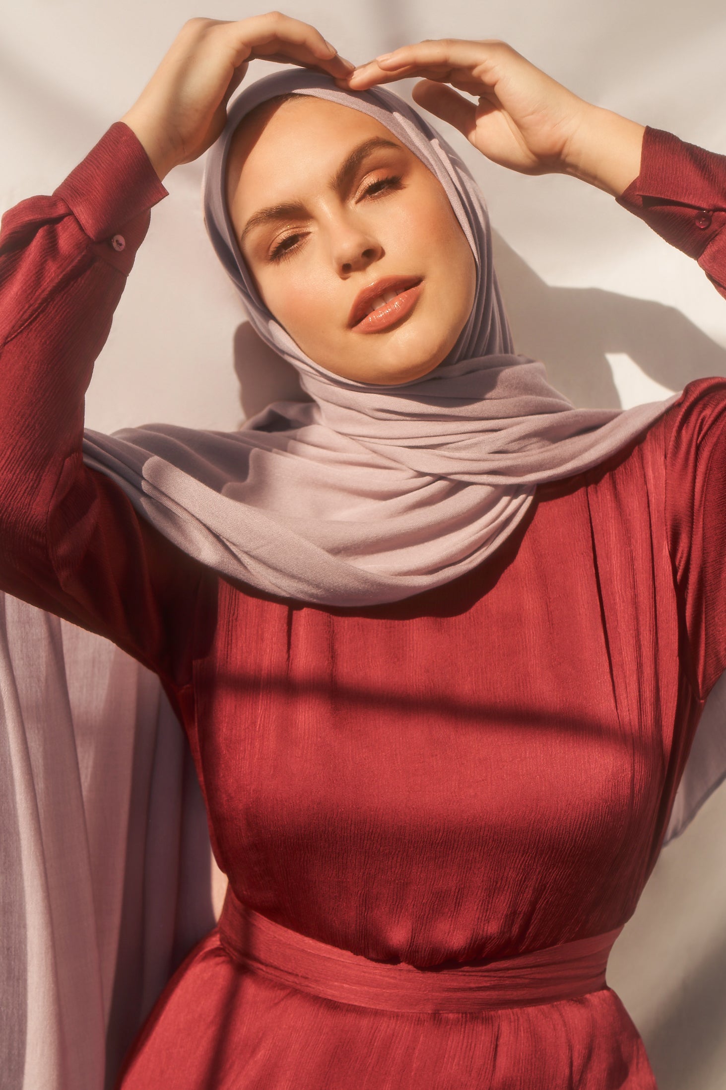 Bamboo Woven Hijab - Dusty Lavender