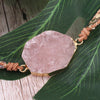 Bohemia Pink Quartz Natural Stone Leather Wrap Bracelet for Women
