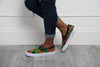 Men&#39;s African Slip-On Green Kente Sneakers - ACCRA