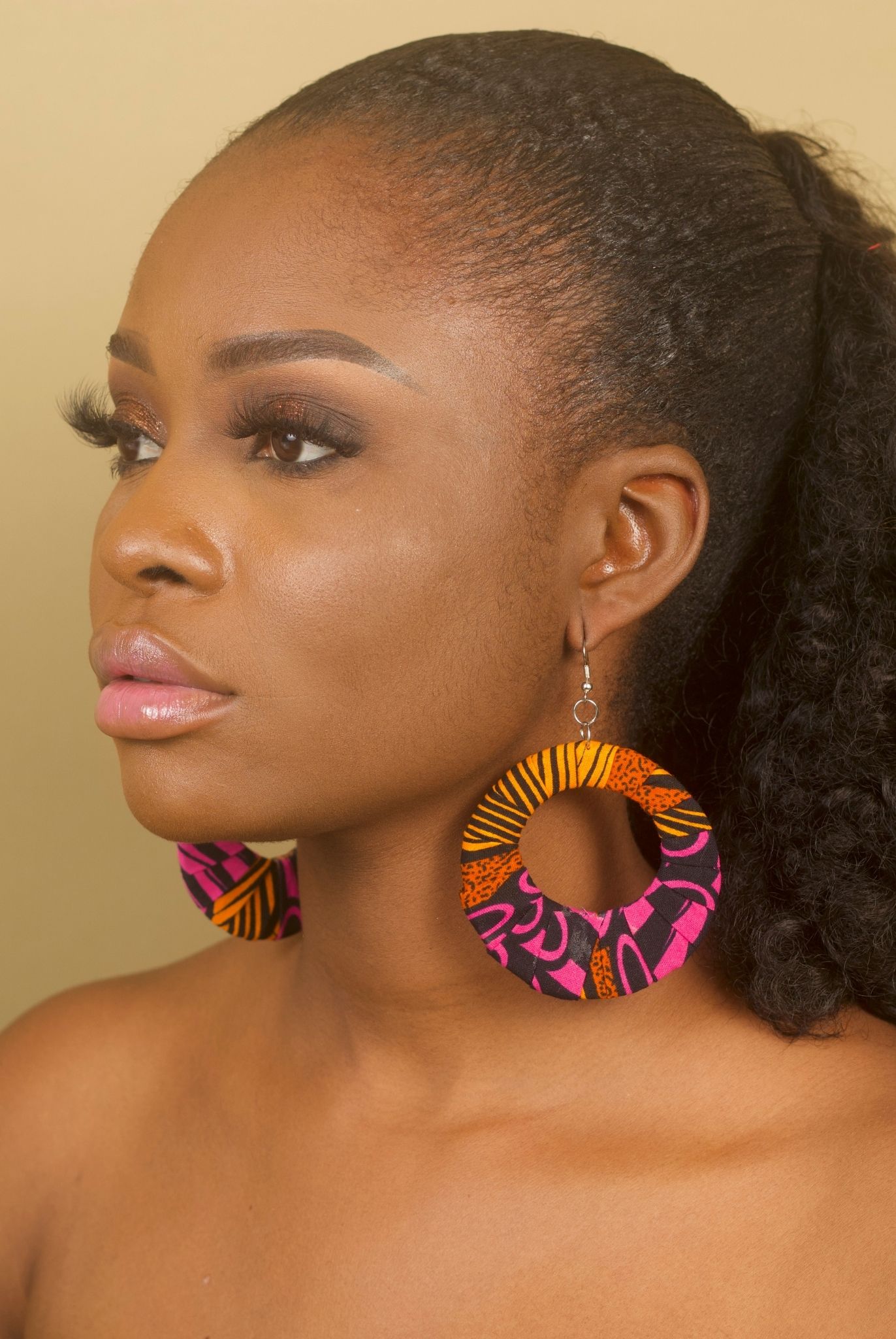 Afryea African Print Ankara Hoop Earrings