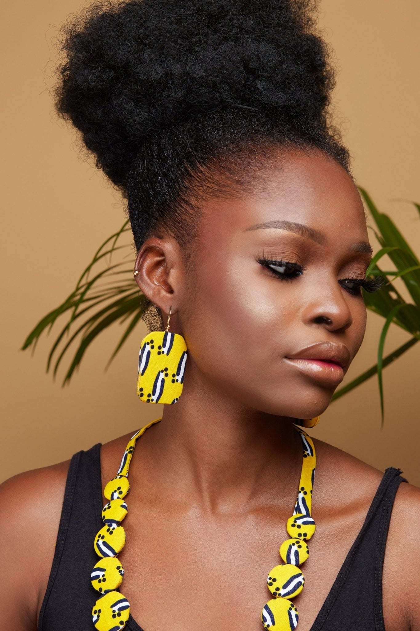 Johari African Drop Earrings (Yellow)