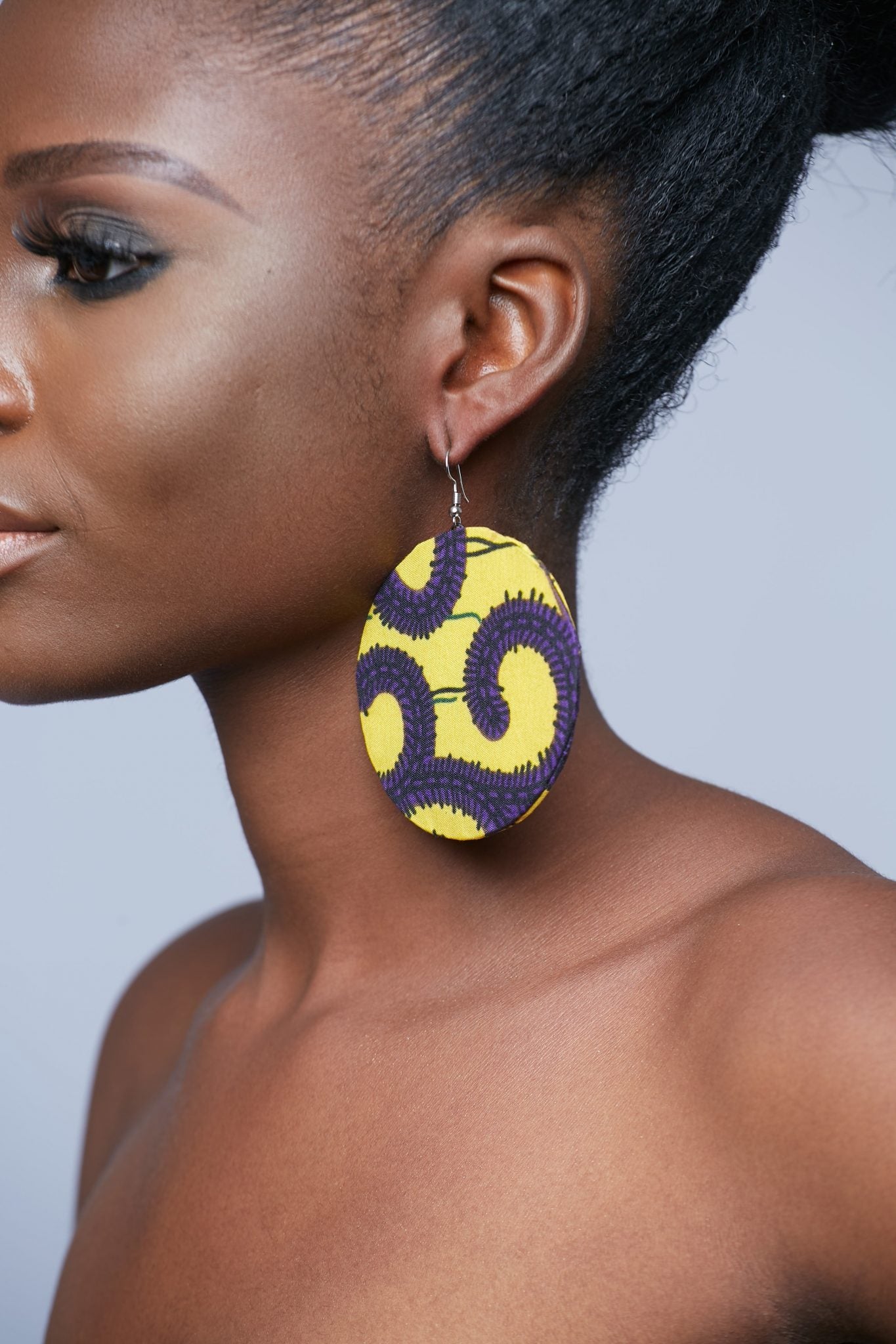 Aina Ankara Circle Earrings – Yellow