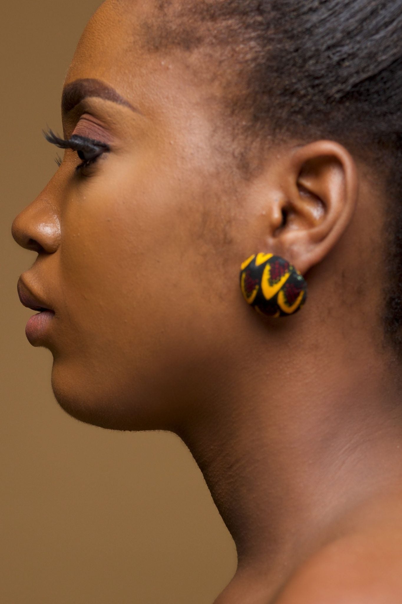 Aiysha African Print Ankara Button Stud Earrings