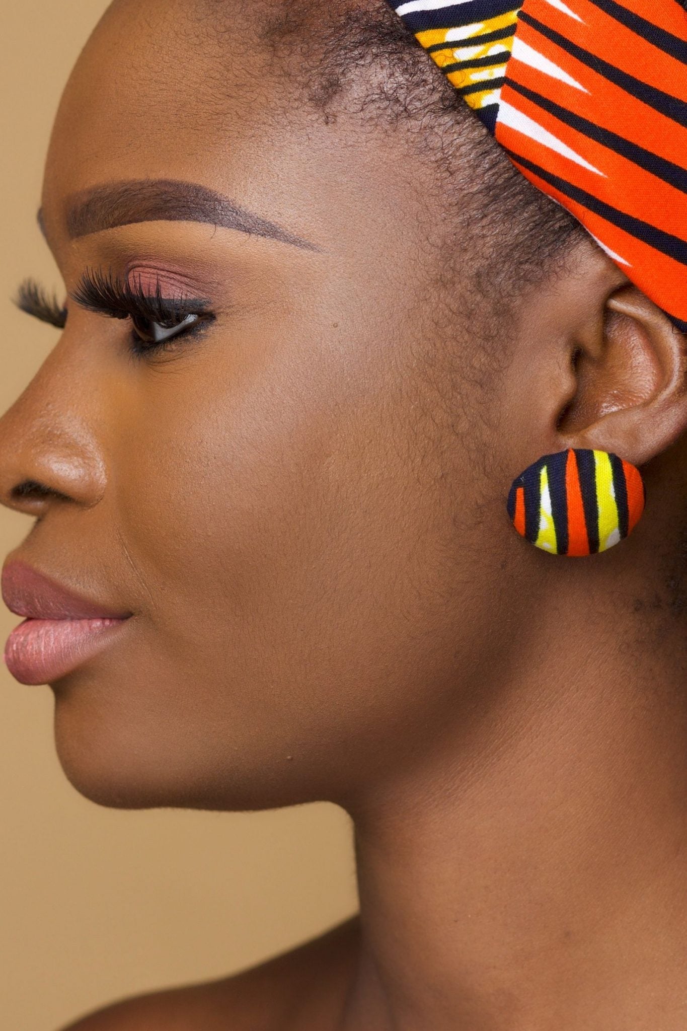 TIYAMIKE African Print Ankara Button Stud Earrings