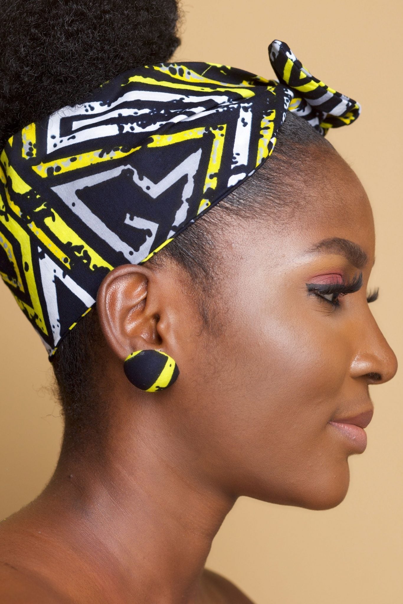 KAIRA African Print Ankara Button Stud Earrings