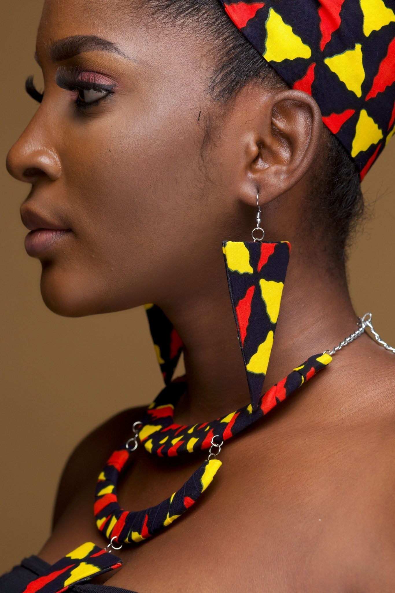 MEZIA African Print Ankara Triangle Earrings