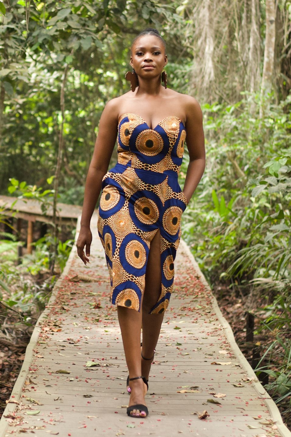 Amarey African Print Strapless Dress