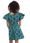 Zawadi African Print Girls&#39; Dress (Green Adinkra)