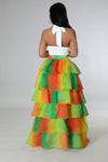 Multi Layered Tulle Slit Skirt and Top