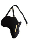 Africa shaped Bag / Backpack- Black Leather (Large) ...