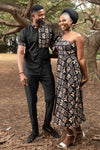 Jioni One Shoulder African Print Ankara Dress – Black, Pink