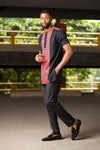 Jela African Suit – Black | Red