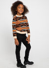 Oma Kids&#39; African Print Sweater (Brown Orange Kente)