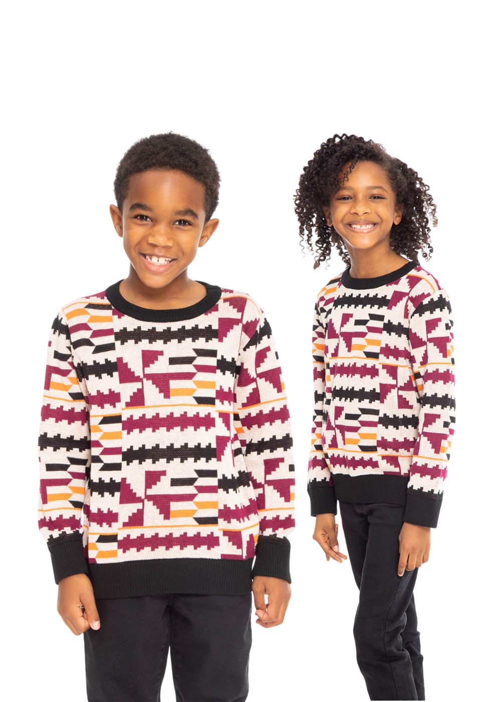 Oma African Print Kids' Sweater (Peach Kente)