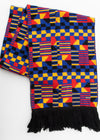 Seda African Print Knit Scarf (Indigo Red Kente)