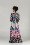 Renaissance Paisley Floral-Print Gown