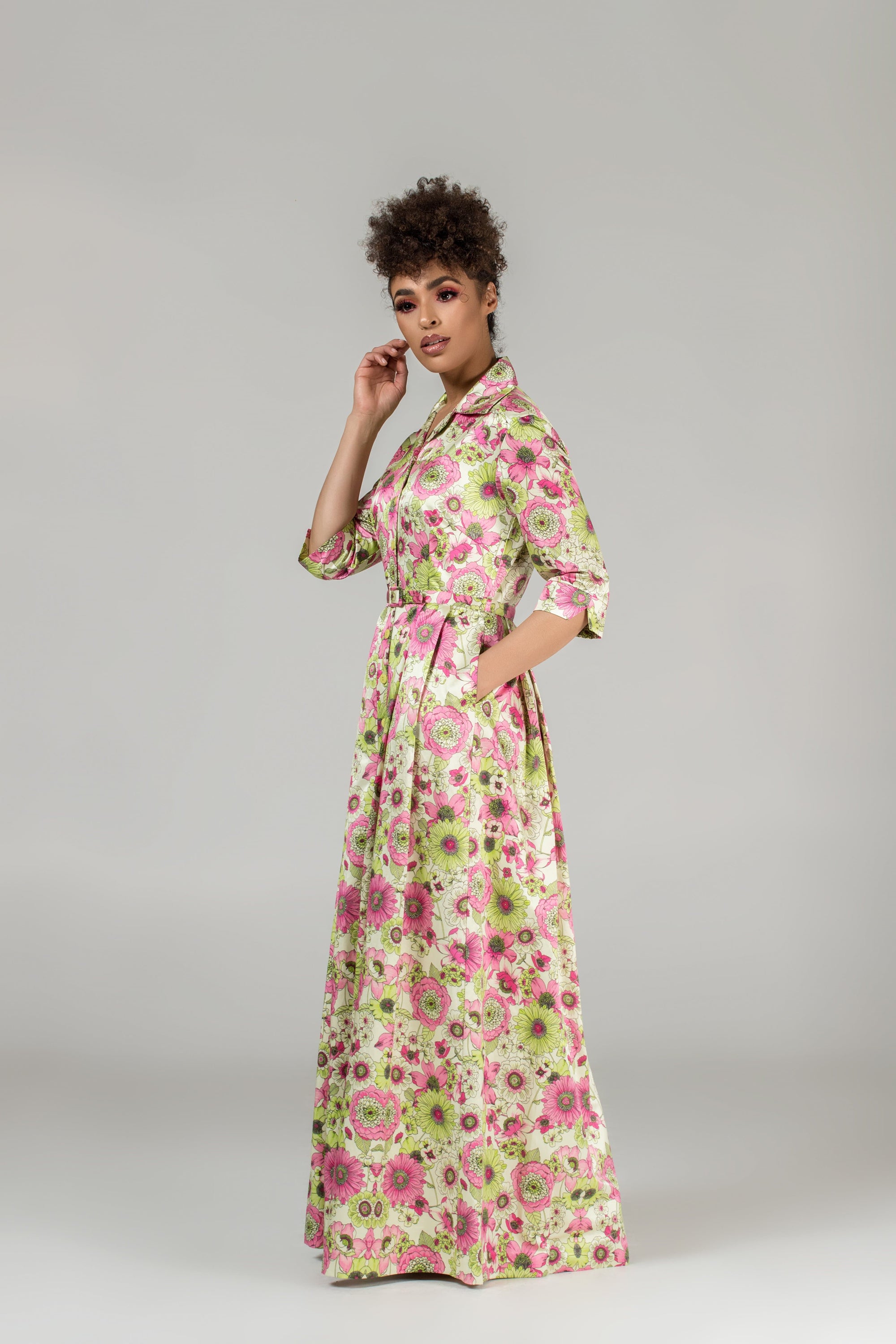 Sabina Floral-Print Gown