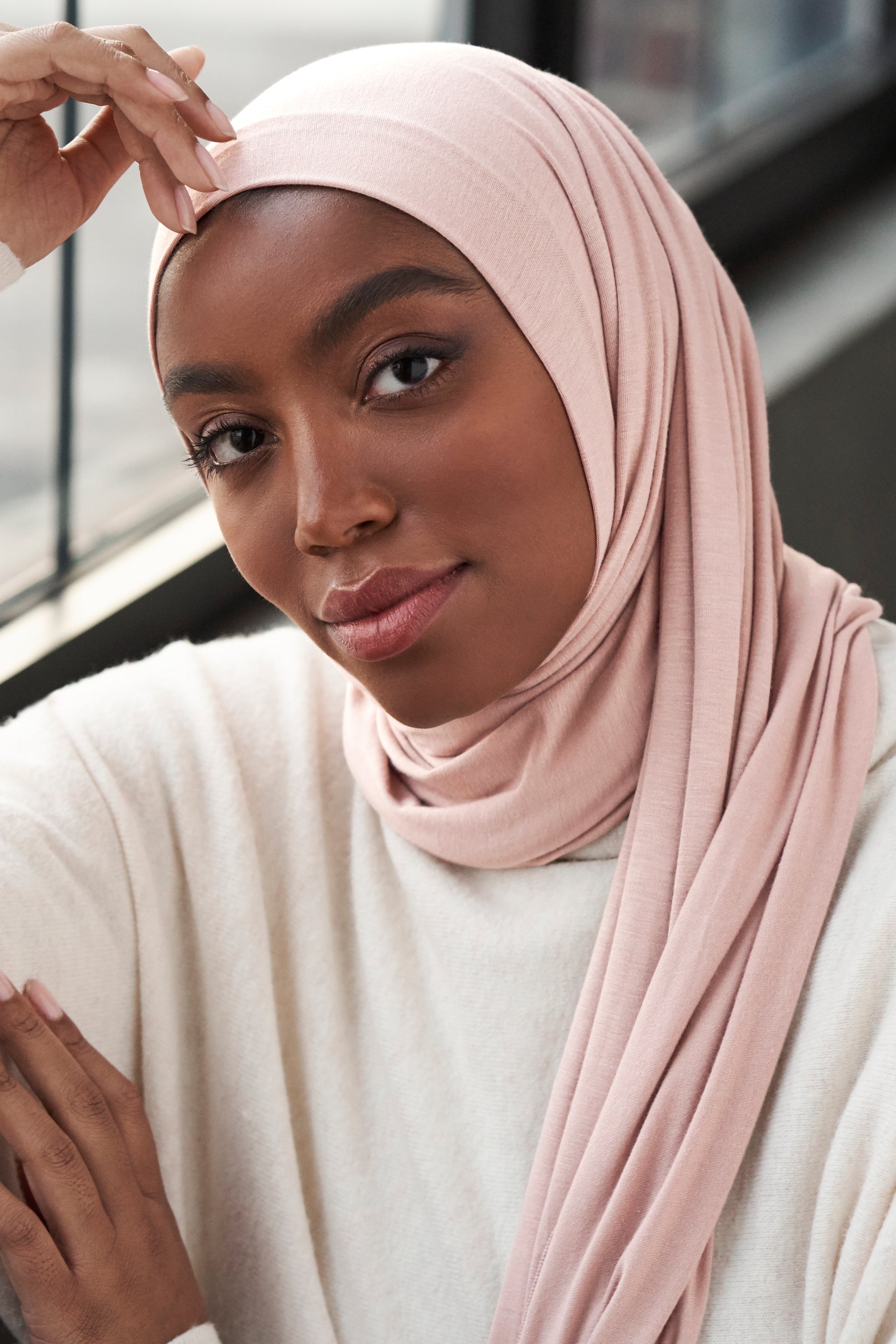 Premium Jersey Hijab - Powder Pink