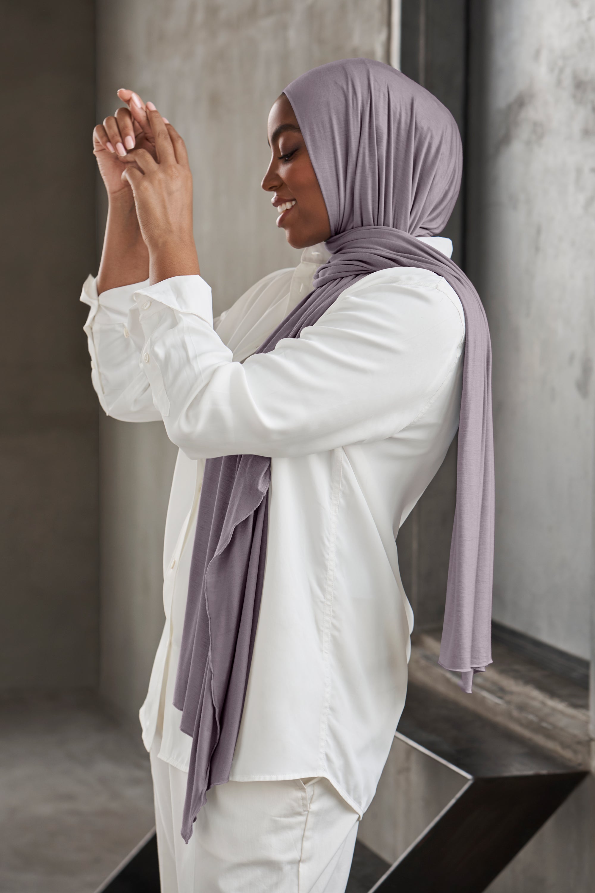 Premium Jersey Hijab - Violet Grey