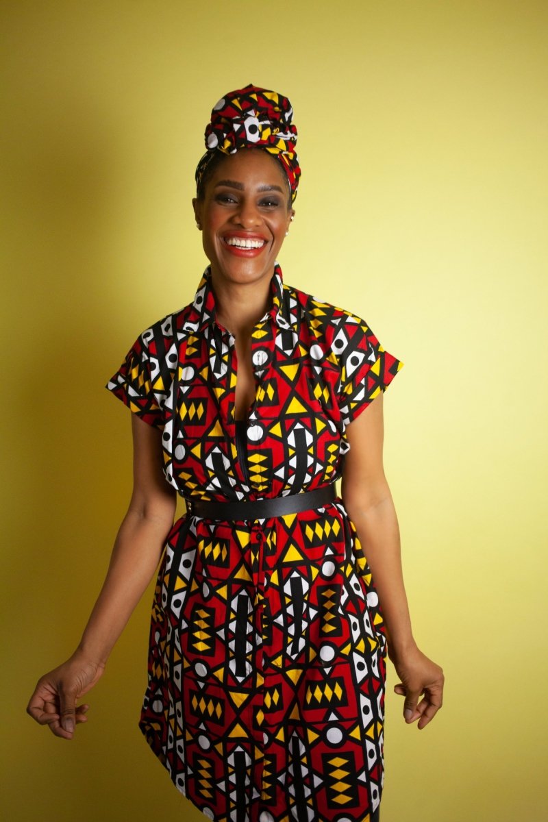 African Dress In Electric Red Samakaka