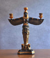 Ancient Kemet Goddess Auset Golden Resin Candle Holder