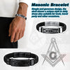 Bestyle Masonic Braided Vintage Leather Bracelet - Black / Silver