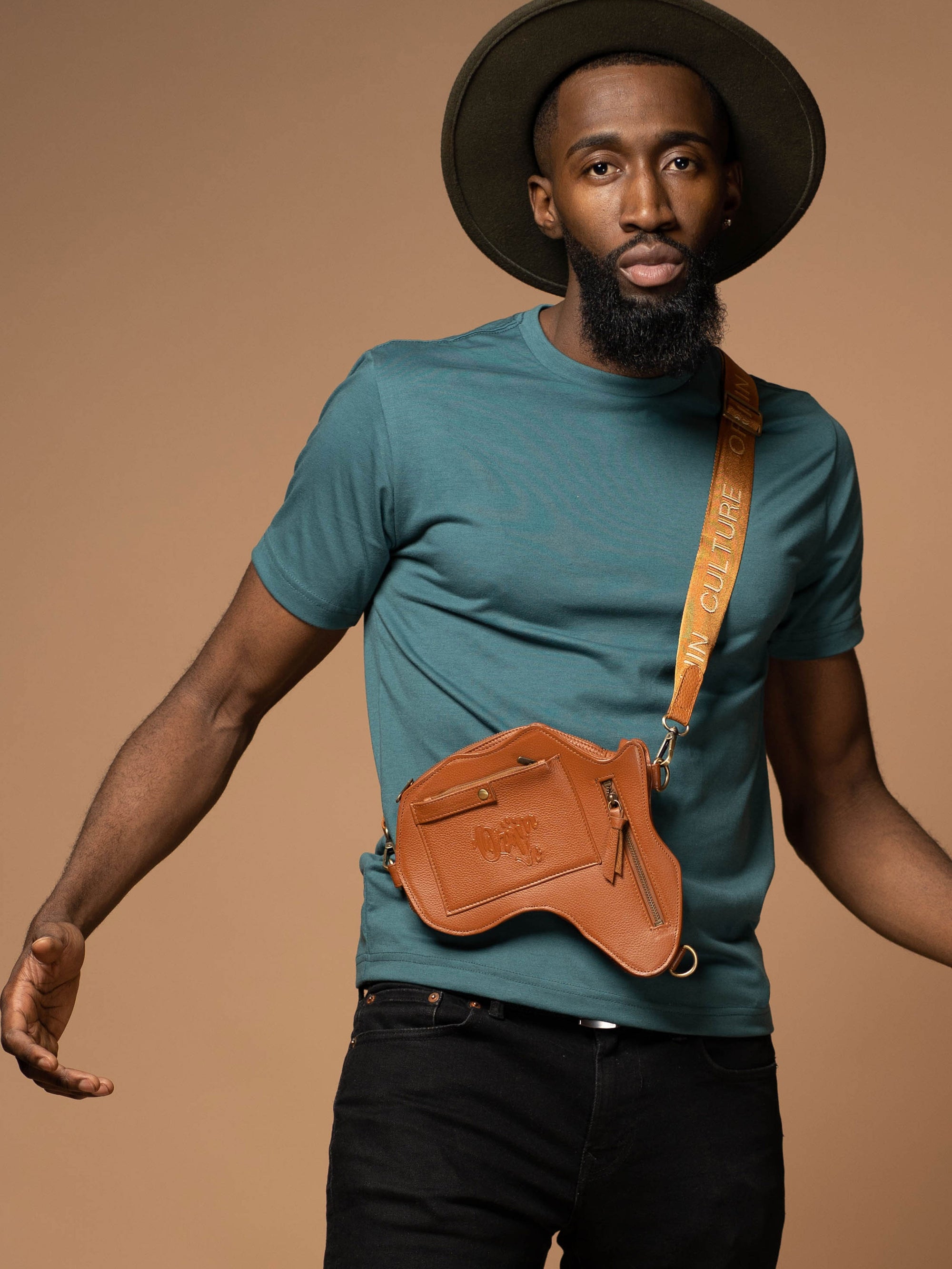 Africa Belt Bag - Brown Leather