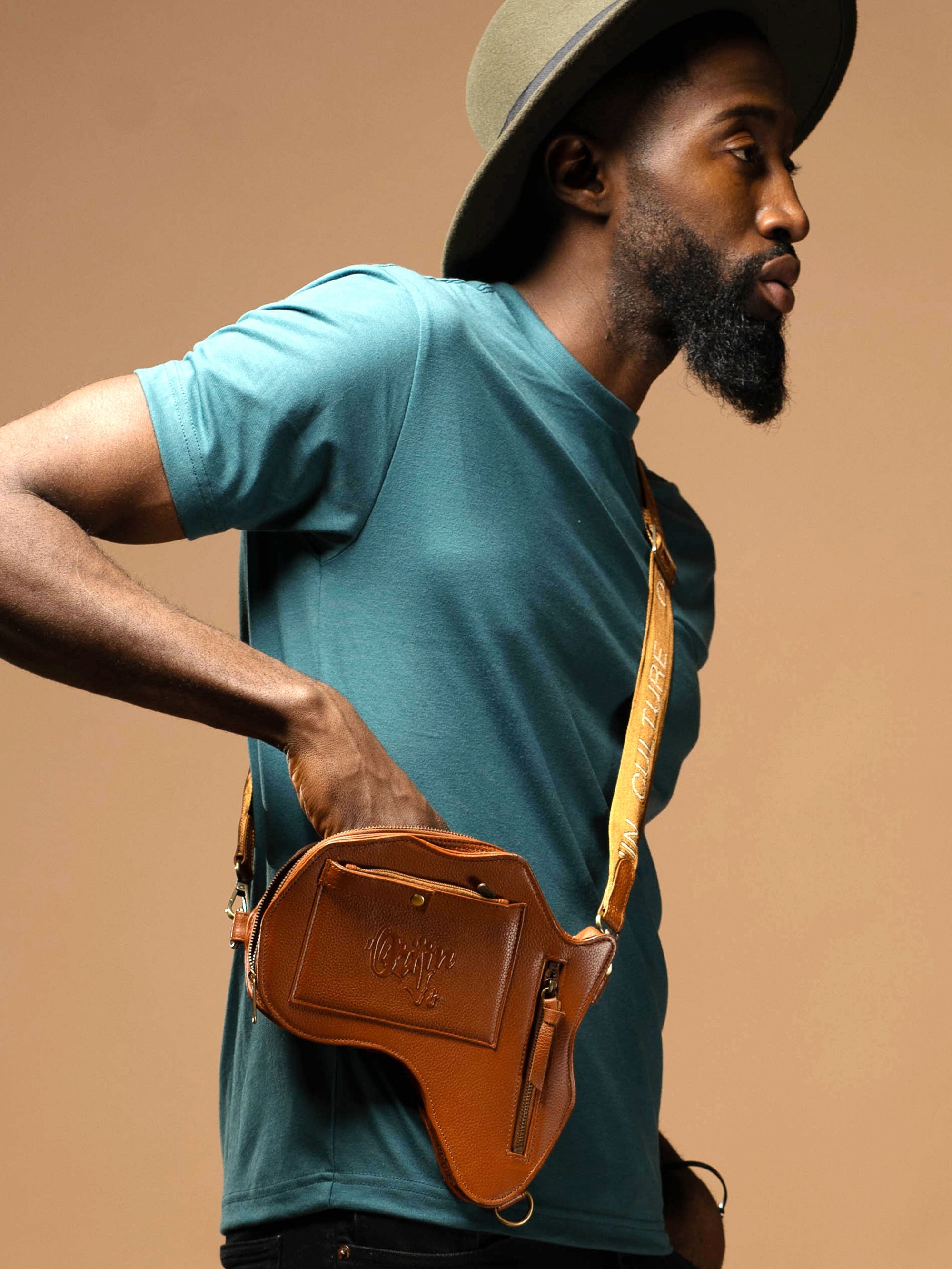 Africa Belt Bag - Brown Leather