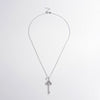 925 Sterling Silver Inlaid Zircon Key Shape Necklace