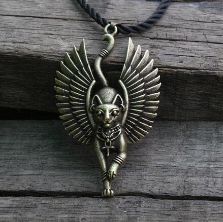 Stainless Steel Bastet Goddess of Cats Necklace