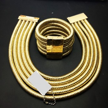 KEMETIS Gold Necklace and Bracelet Set