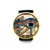 Eye of Heru (Horus) Genuine Leather Watch - Black / Brown