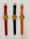 African Ankara Print Watch - Red / Black / Orange